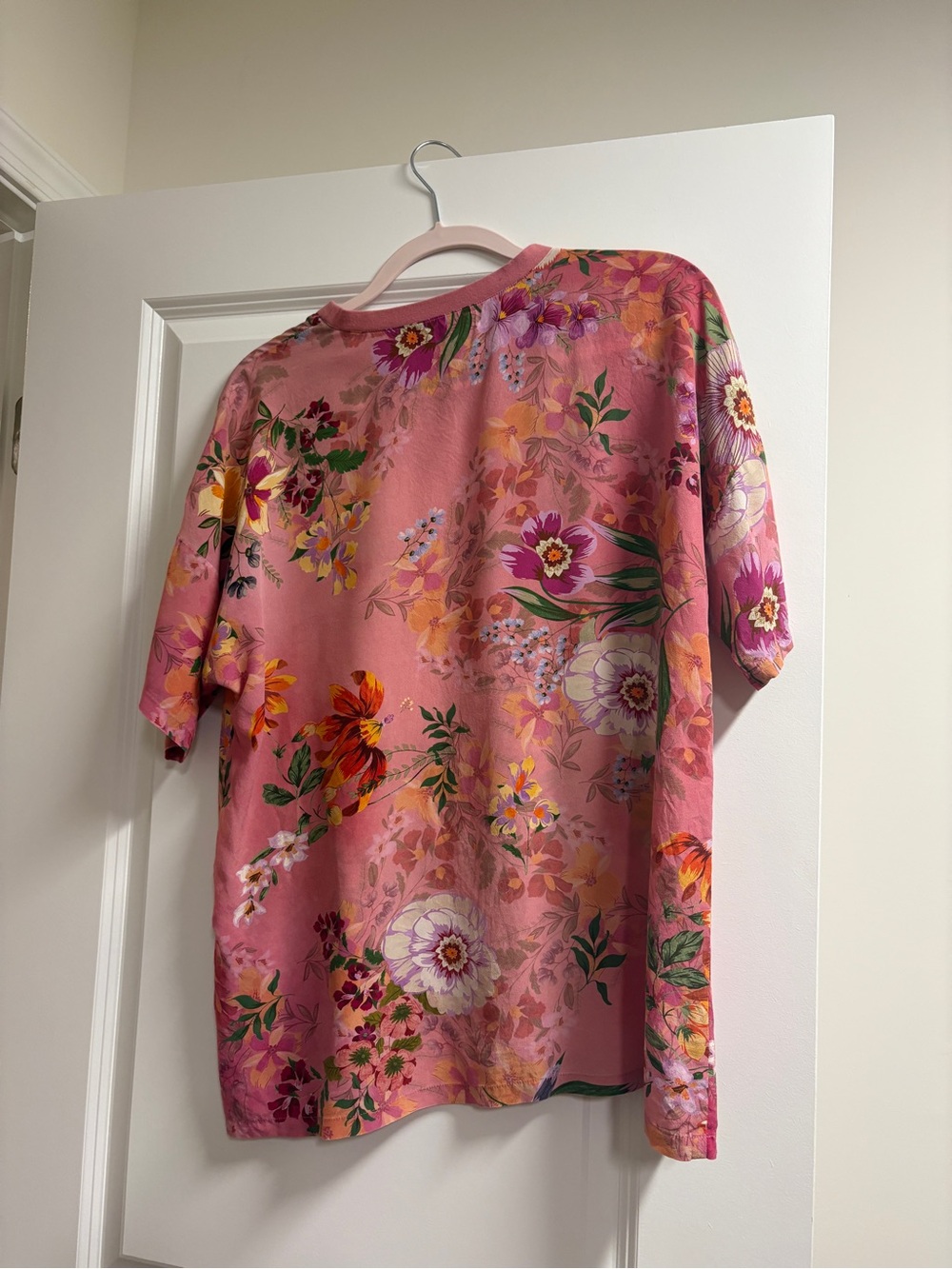 Johnny Was Pink Floral Scoop Neck Tee - Picture 2 of 4